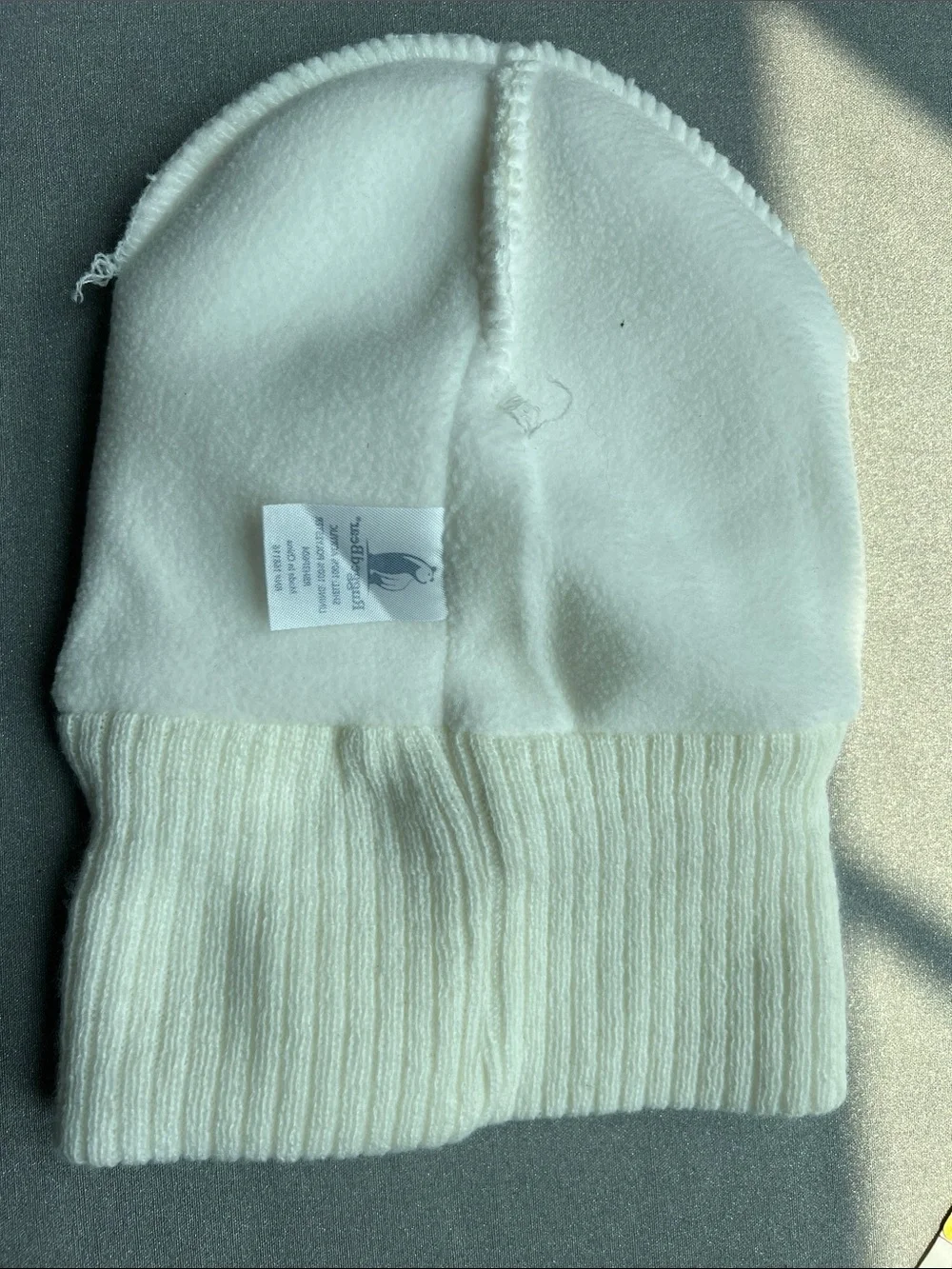 Baby Cream Ribbed Knit Beanie